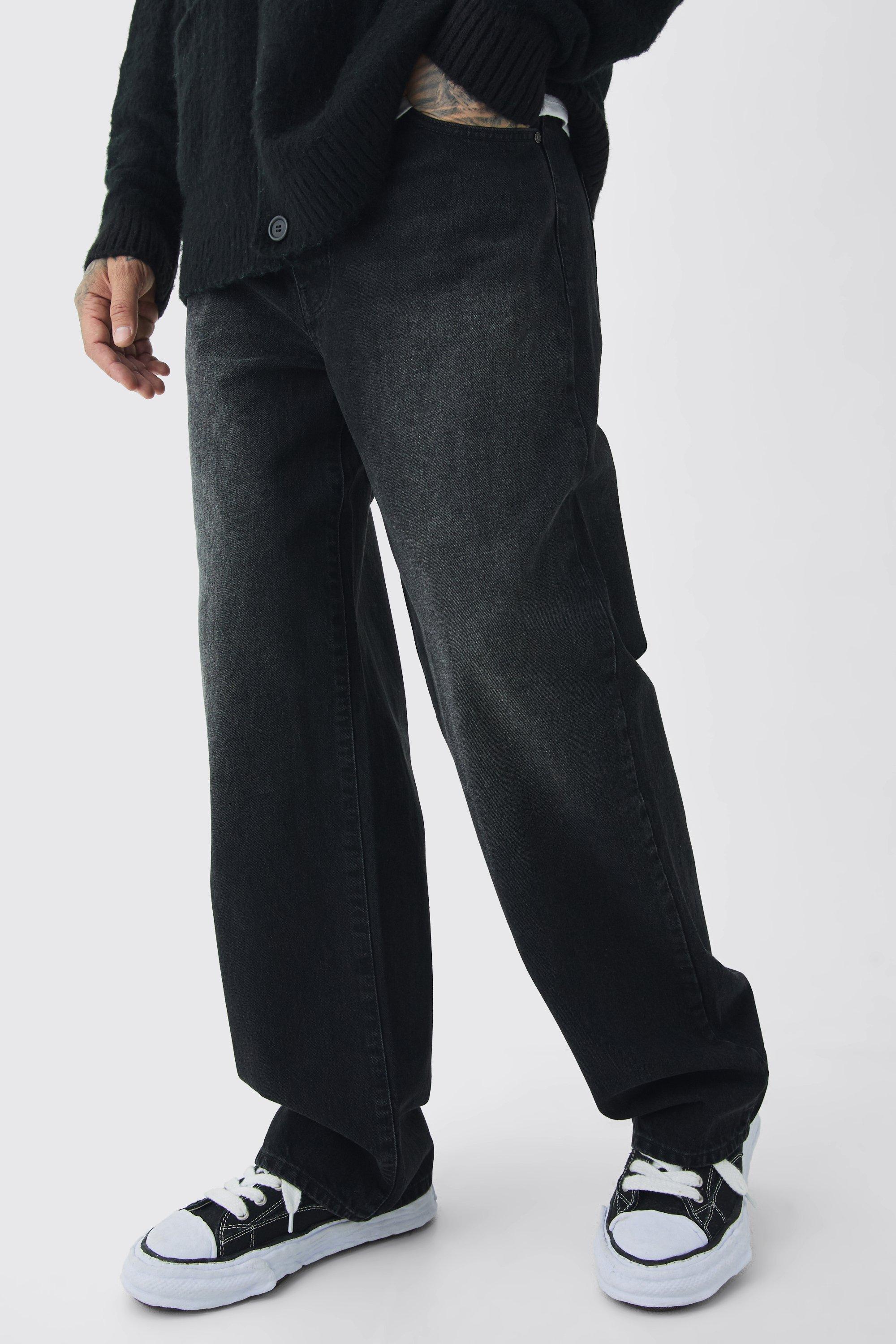 Tall Baggy Rigid Double Waistband Denim Jeans | boohooMAN